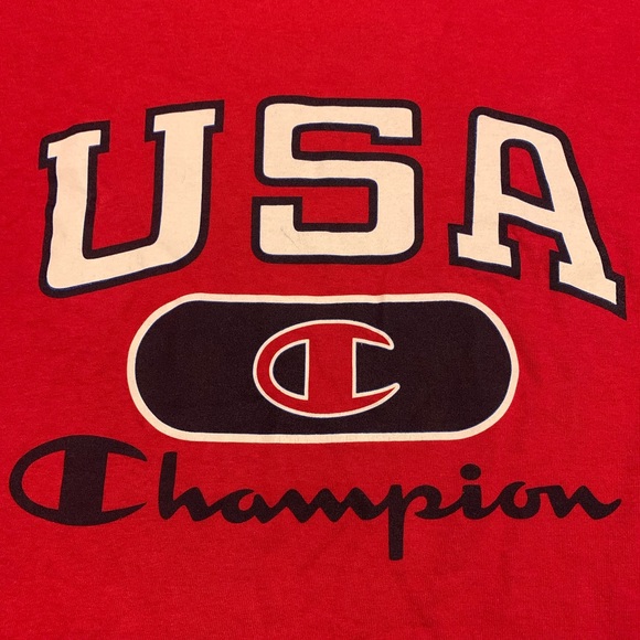 Vintage Champion USA Spellout Logo Tee Sz XXL - Picture 2 of 4